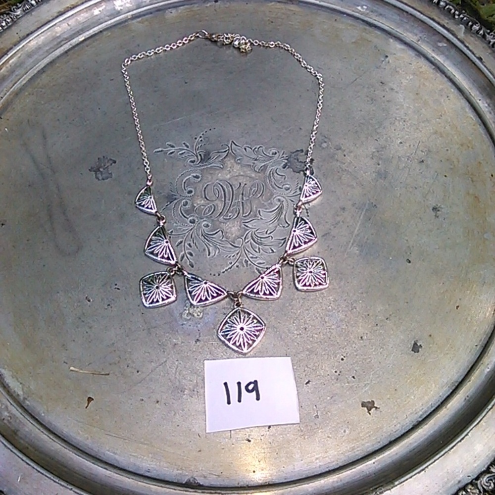 silver boho neaklace